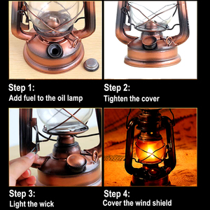 Lampe à kérosène suspendue en métal avec mèche en coton d'extérieur, résistante au vent, avec abat-jour en verre - Product Image 6