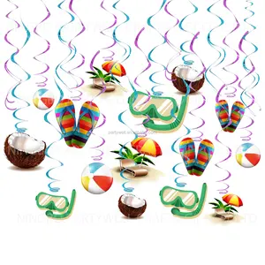渦巻きをぶら下げているプールパーティーの装飾夏のハワイアンビーチベビーシャワー誕生日パーティー用品装飾の好意
