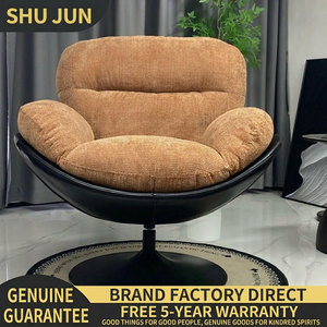 Fauteuil de loisirs nordique pivotant en <span class=keywords><strong>tissu</strong></span> capitonné, style <span class=keywords><strong>scandinave</strong></span>, pour hôtel, maison, bureau, appartement, salon - Product Image 3