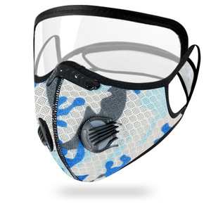 <span class=keywords><strong>Masque</strong></span> de ski demi-visage en polyester pour cyclisme et entraînement, avec filtre à charbon actif, en tissu maillé, coupe-vent et respirant pour activités de plein air - Product Image 3