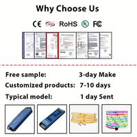 Bande lumineuse LED COB CRI90 24V 320 LED/m 8mm 3000K Blanc chaud Ruban flexible sans soudure