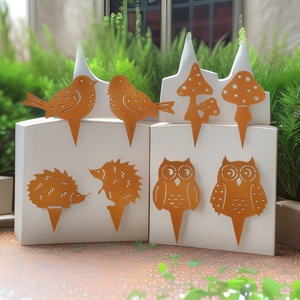 Nouveau rouillé drôle papillon pendentif <span class=keywords><strong>Pot</strong></span> de fleur Plugin fer lapin hérisson Silhouette moderne maison jardin décoration extérieure - Product Image 1