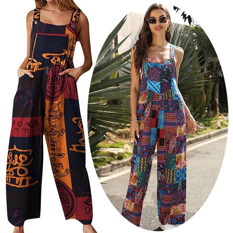 Tie Dye Harem Jumpsuit Wholesale Vintage Floral Jumpsuit Tummy