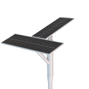 Lampadaire LED solaire extérieur double en aluminium avec caméra CCTV 2MP IP65, détecteur de mouvement, garantie 3 ans FL-YTH-KM2B-2 IP65 résistant aux intempéries - Product Image 4