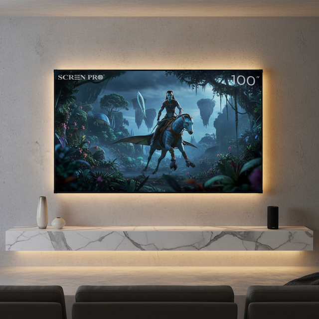 Future 100-Inch ALR T-Prism UST Laser Projector Screen Fixed Frame 16:9 Format PET Material Stand 2-Year Warranty