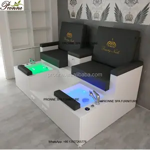 Elegante salón spa de doble pedicura bancos/silla estación/equipos para la venta