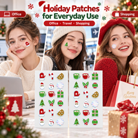 Patchs anti-acné hydrocolloïdes colorés de Noël OEM/ODM, formes Père Noël, Bonhomme de neige, Sapin, Marque privée