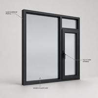Fenêtres de maison au design moderne, verre bleu pour bâtiment résidentiel, alliage d'aluminium pour projet hôtelier