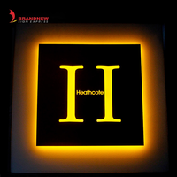 BRANDNEWSIGN Fabricant de panneaux lumineux en métal gravé personnalisés à lumière blanche chaude, rétroéclairés, logo LED, plaques décoratives murales rustiques en métal