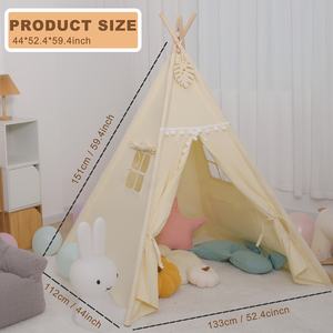 <span class=keywords><strong>Tienda</strong></span> de campaña para niños de interior, <span class=keywords><strong>tienda</strong></span> de juego de casa pequeña de princesa familiar cónica nórdica para niños y niñas - Product Image 5