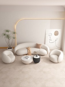 Canapé de salon canapé en tissu moderne pour petit appartement canapé de réception en forme d'arc pour salon de beauté et hôpital - Product Image 2