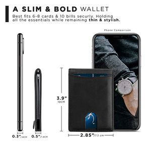 Men's <b>RFID</b> <b>Blocking</b> Leather Credit Card <b>Wallet</b> Slim Minimalist Design for Everyday Use - Product Image 4