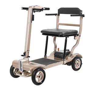 Scooter de mobilité 15kg ultra léger et facile à soulever Scooter de mobilité à 4 roues pour personnes âgées handicapées en aluminium léger et portable