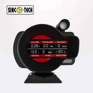 Sinco Tech Anpassen Universal Auto Tachometer Boost RPM Volt EGT AFR Ölpresse Wasser temperatur 9-in-1 Gauge Meter (DO916-S)