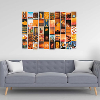 50 pièces/paquet Orange carte postale photo Collage ensemble décoration murale Collage Kit esthétique affiches chambre décor décoration de la maison