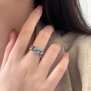 Cuban <b>Ring</b> S925 Sterling Silver <b>Adjustable</b> Open Geometric Design Unisex Everyday Wear Light Luxury Jewelry - Product Image 3