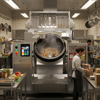 Système robotisé de préparation de repas végétaliens pour café végétalien, machine à wok électrique automatique, efficacité opérationnelle, respectueux de l'environnement, à base de plantes, pour la préparation de plats sautés