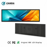 Écran LCD ultra-large de 23,1 pouces pour publicité intérieure en supermarché, lecteur multimédia de taille personnalisée, écran de rayonnage extensible