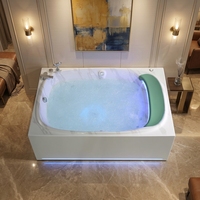 Baignoire SPA rectangulaire épurée de 1,82 m avec jets, pour 2 personnes, rideau d'eau lumineux, choix idéal pour la rénovation de la maison