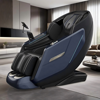 Sillón de Masaje Plegable de Cuero PU con Gravedad Cero Moderno, 2D 3D SL Track Shiatsu, Masajeador de Cuerpo Completo con Spa para Cuello/Hombros/Pies