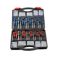 Kit de Reparación de Roscas, 261 Piezas, Kit de Reparación de Roscas Métricas e Imperiales para Restauración de Roscas Dañadas, Herramientas de Reparación Automotriz