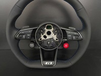 Volant universel en cuir/sport pour Audi A3/A4/A5/Q3/Q5/Q7/S8/A6/R8 avec marquage bleu