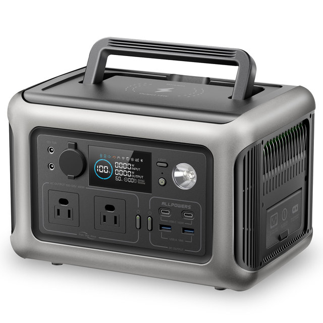 Portable Power Station for Home Backup Power 600 Watt Solar Generator with AC Output 400W (12v/24v Car Port) Solar Battery Char
