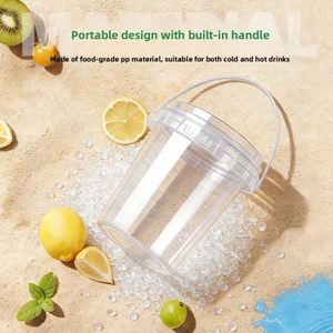 Gobelet à thé au lait portable en plastique surdimensionné anti-fuite de 1000 ml avec couvercle et logo personnalisé avec impression UV pour les boutiques de desserts - Product Image 2
