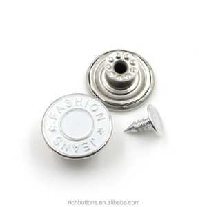 Botones personalizados de marca, ecológicos, redondos, de estilo sencillo, para ropa, vaqueros, con logotipo en relieve - Product Image 3