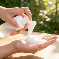 Bouteille de mousse moussante en PET, flacon pompe avec tête de brosse, flacon en plastique pour nettoyant visage en mousse pour le nettoyage de la peau