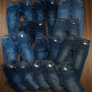 Jeans de Mezclilla Casuales de Algodón para Hombre y Mujer, Precio Super Bajo, Bangladesh 4.50-6.50 FOB, Excedentes, Ajustados, Rectos, Lavados, con Etiquetas de Marca - Product Image 3