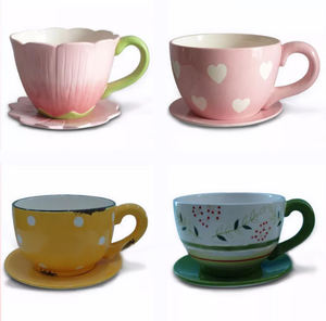 <span class=keywords><strong>Pot</strong></span> <span class=keywords><strong>de</strong></span> fleurs en forme <span class=keywords><strong>de</strong></span> tasse à café et soucoupe, <span class=keywords><strong>pot</strong></span> en dolomite, <span class=keywords><strong>pot</strong></span> en céramique peint à <span class=keywords><strong>la</strong></span> main - Product Image 4