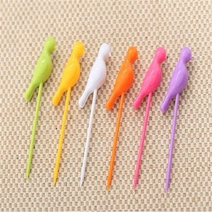 HOT 2018 Mới Bộ Đồ Ăn Đồ Ăn Sáng Tạo Cây + Chim Thiết Kế Nhựa Dĩa Trái Cây 1 Đứng + 6 DĨA Hot bán Rau Ngã Ba - Product Image 3