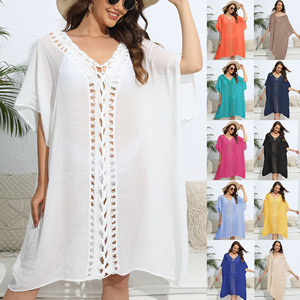 Ready to Ship Chinese Manufacturer Summer Oversized <strong>Beach</strong> <strong>Kimono</strong> Smock Hand Crochet Loose Dress Bikini Outwear Blouse for Women - Product Image 2