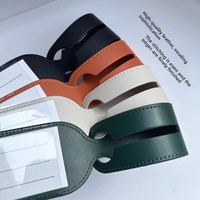 Étiquette de bagage en cuir entrelacé de haute qualité avec porte-identifiant, personnalisable avec logo et nom, pour valise et bagage