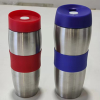 Haute qualité classique courbe Design presse couverture Silicone anneau antidérapant 304 acier inoxydable flacon à vide Auto voiture tasse