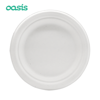Oasis Assiette à hamburger biodégradable de 6.75 pouces personnalisable en vrac vente en gros de bagasse pour les fêtes passe au réfrigérateur