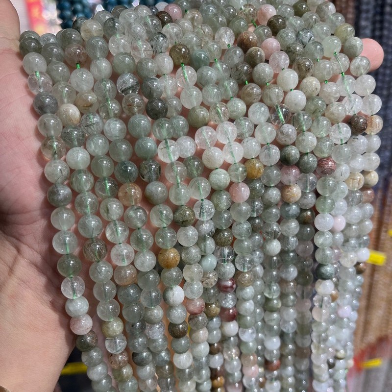 010 Quartz Rutile Vert Mélangé