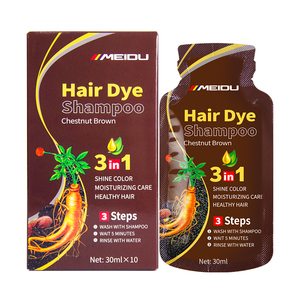 Shampoo colorant capillaire Meidu, à base de plantes, couvrant les cheveux gris, 3 en 1, coloration instantanée permanente, shampooing colorant capillaire noir à bulles - Product Image 3