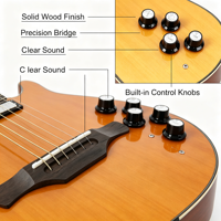Gitar Akustik Elektrik Profesional EARTHGRACE K10 Silent Natural dengan Senar Nilon Kayu Mahoni & Rosewood India