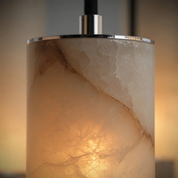 Luminaire suspendu en colonne cylindrique en albâtre cascade - Cylindres en albâtre espagnol naturel, salles à manger et salons
