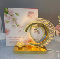 Lampe de bureau en forme de croissant de lune, cadre photo, cadre photo suspendu en forme de cœur
