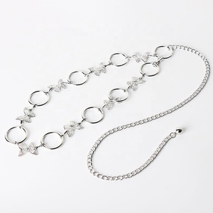 Nouvelle <span class=keywords><strong>Ceinture</strong></span> Métallique Papillon Cercle Or et Argent Chaîne de Taille Élégante pour Robe Femme - Product Image 6