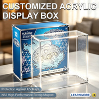 Boîte de présentation en acrylique personnalisée ETB, aimant N52, 100% protection UV, 5 mm d'épaisseur, transparente, résistante à l'eau, protection contre la corrosion, empilable