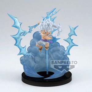 Figura de Anime Original de Banpresto, Pirata Chibi de Pelo Blanco, 4 Pulgadas, Escala <span class=keywords><strong>1</strong></span>/16, PVC ABS, Mini Figura con Base de Nube de Trueno, <span class=keywords><strong>Manga</strong></span> - Product Image 1