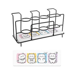 304 Stainless Steel Double Tier Modern Towel Drain Rack <b>Set</b> for Kitchen Use - Product Image 3