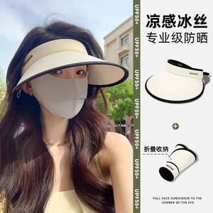 Gorra de Visera de Seda de Hielo UPF50+ para Mujer Mengding, Protección Solar de Ala Ancha, Plegable, para Ciclismo, Viajes y Actividades al Aire Libre de Verano - Product Image 1