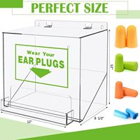 Distributeur de bouchons d'oreilles moderne et personnalisé en acrylique pour étagère, surface polie, montage facile, vertical, pour bureau ou fixation murale