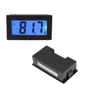 Voltmeter Digital LCD, Voltmeter DC 2 Baris Baterai Elektrik Mobil 12V 24V DC8-200V Tegangan Lebar Universal