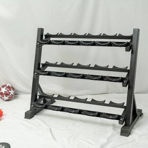 Support de Rangement Pliable en Métal pour Haltères et Kettlebells, Multifonctionnel, pour Salle de Sport à Domicile et Usage Commercial, Étagère de Gymnastique Noire Unisexe - Product Image 4